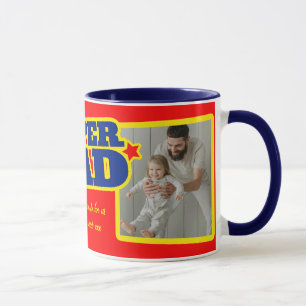 O pai super adiciona a caneca conhecida vermelha