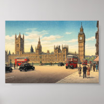 O Palácio de Westminster Impressão em Xilogravura