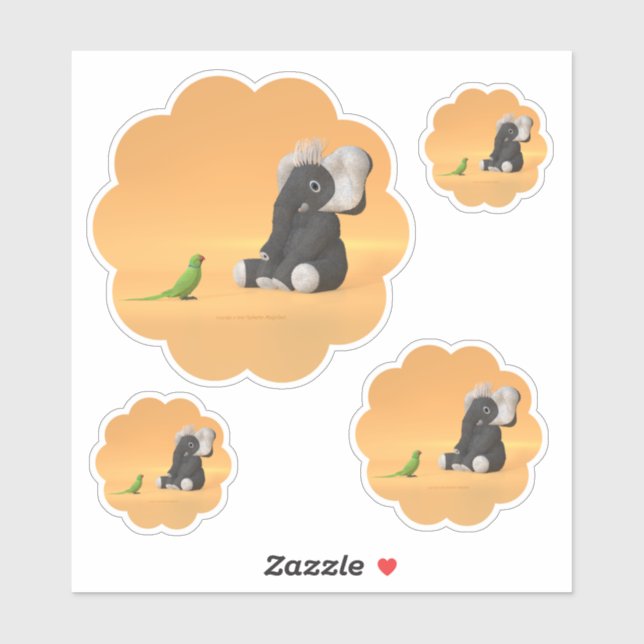 O papagaio encontra um adesivo elefante recheado (Folha)