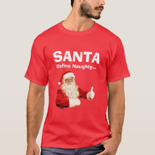 O papai noel define a camisa engraçada
