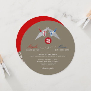 O papel Cranes o convite de casamento chique