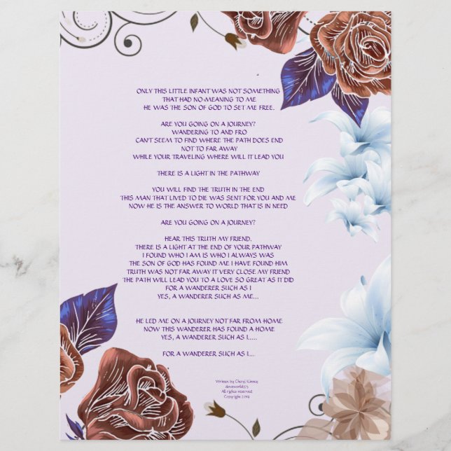 O papel personalizado de gravação do Wanderer (Frente)