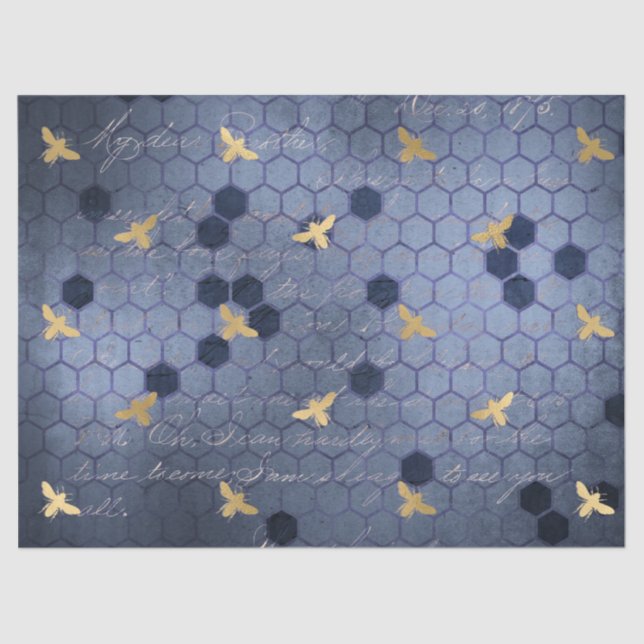 O Papel Tecido Design 12 da Série Blue Bee (Frente )