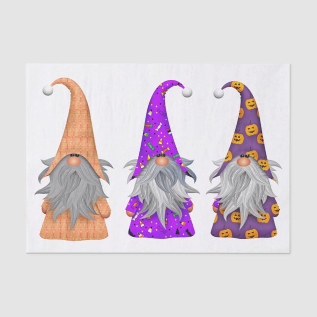 O Papel Tecidual dos Três Gnomos Halloween (Frente )
