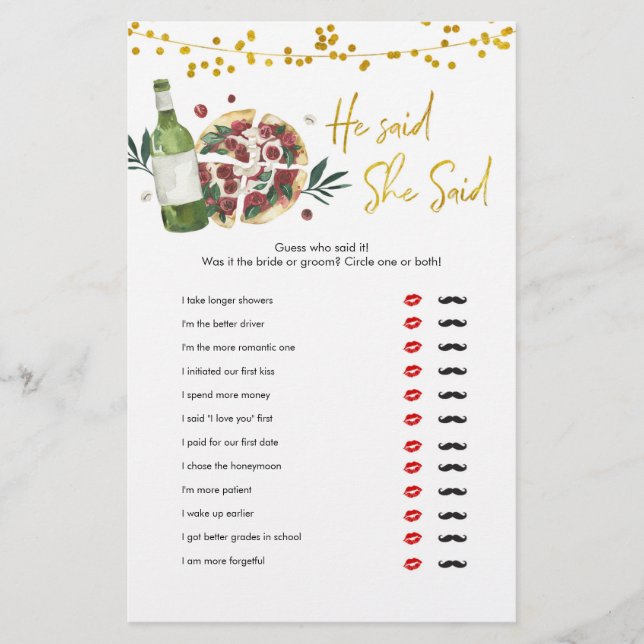 O Par Perfeito Que Ele Disse Que Ela Disse Jogos (Frente)