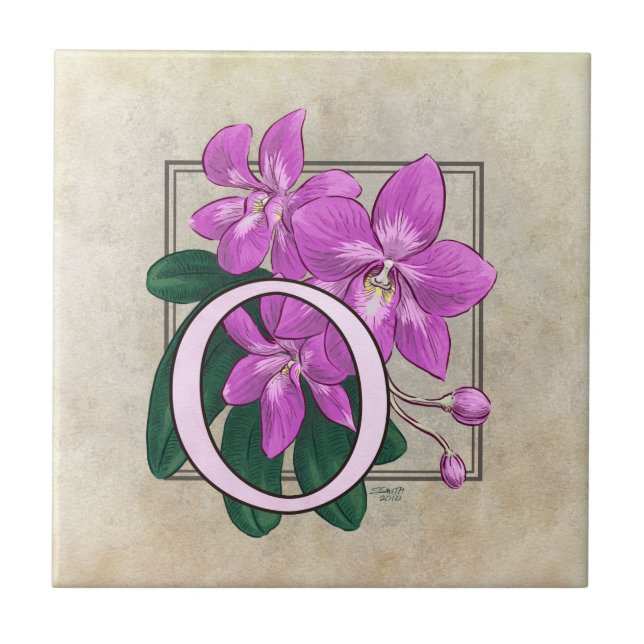 O para Orquídeas Flor Monograma (Frente)