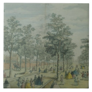 O parque tomado perto da jarda estável, 1750 de S