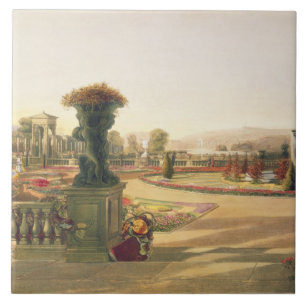 O Parterre, Trentham Salão jardina, bar. por Thom