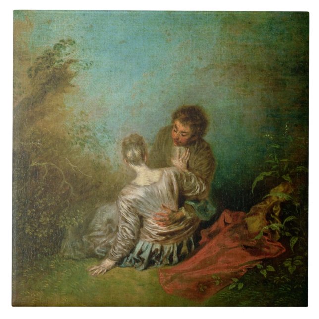 O pas de falso, c.1717 (óleo em canvas) (Frente)