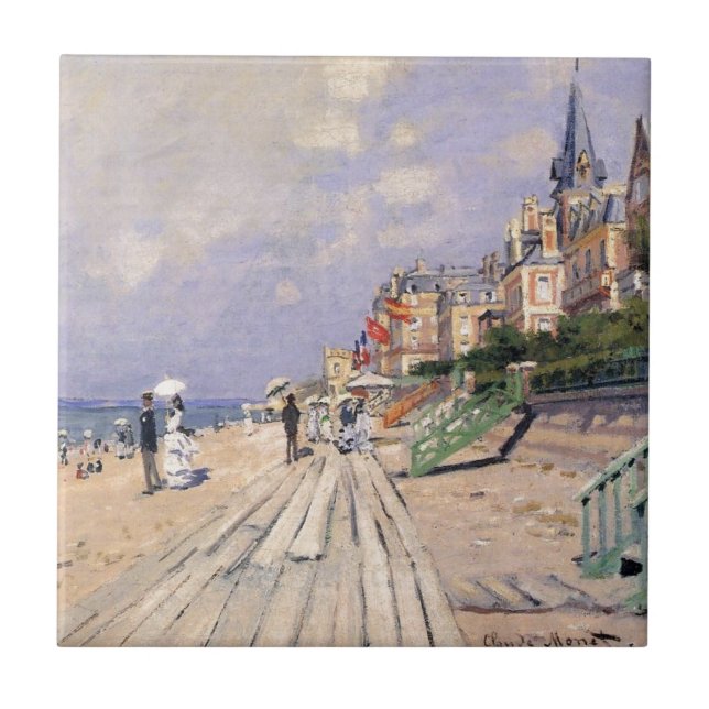 O passeio à beira mar em Trouville Claude Monet (Frente)