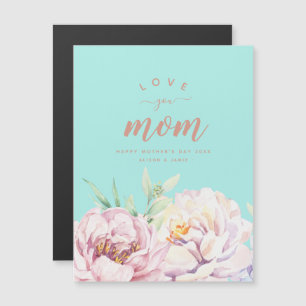 O Pastel Florals Te Ama O Cartão Mínimo De Magnet