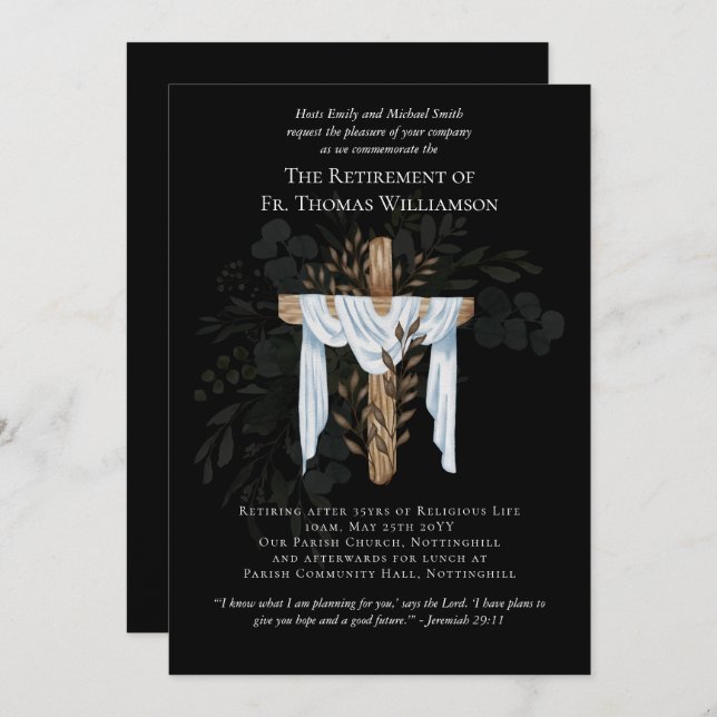 O Pastor Padre Deacon Ministro Retirement Convida (Frente/Verso)