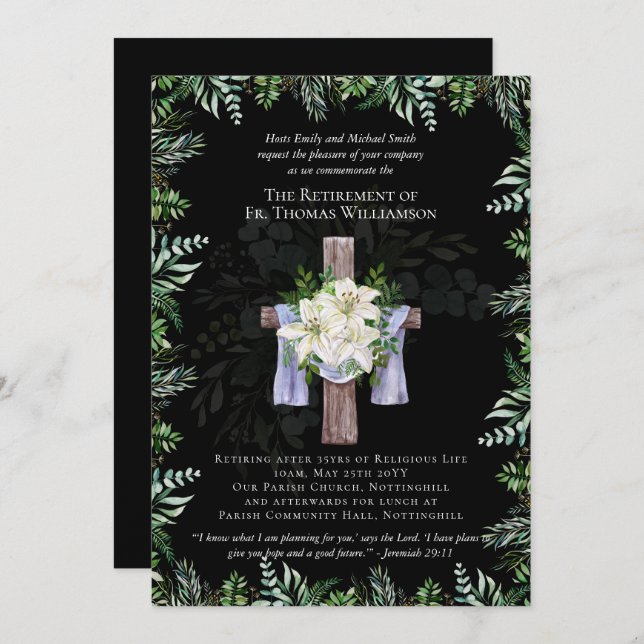 O Pastor Padre Deacon Ministro Retirement Convida (Frente/Verso)