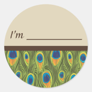 O pavão do nome de etiqueta empluma-se a etiqueta