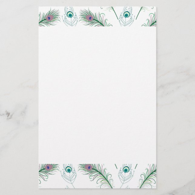 O pavão roxo azul empluma-se artigos de papelaria (Frente)