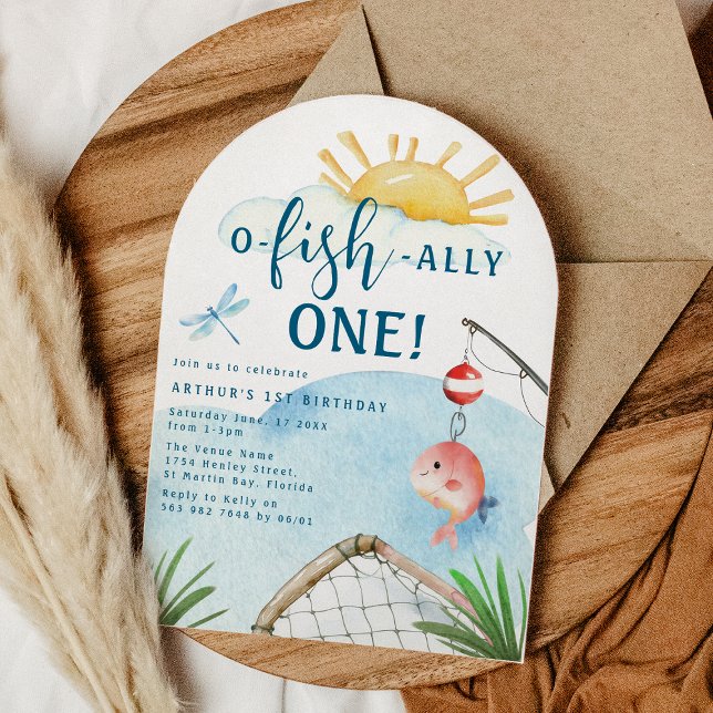 O Peixe Ally Um! | Convite para Aniversário de 1 a (Criador carregado)