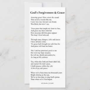 O perdão de Deus e o cartão de oração de graça