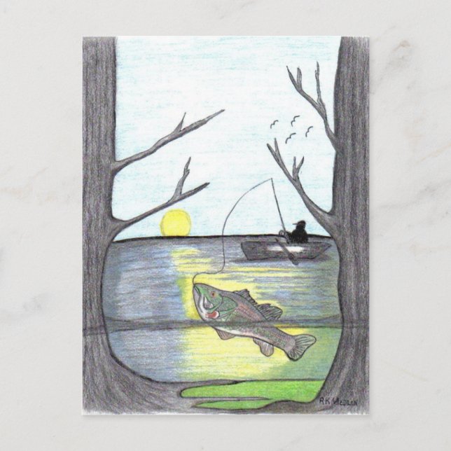 "O Pescador" Cartão Postal (Frente)