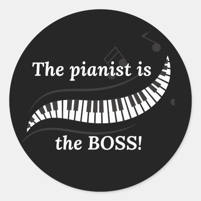 O pianista é o BOSS Adesivos (Frente)
