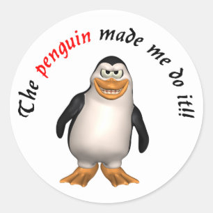 O pinguim me fez fazer isso! Adesivo