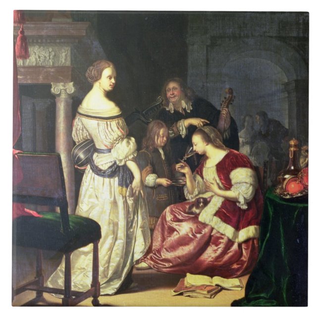 O pintor com sua família, 1675 (óleo no painel) (Frente)