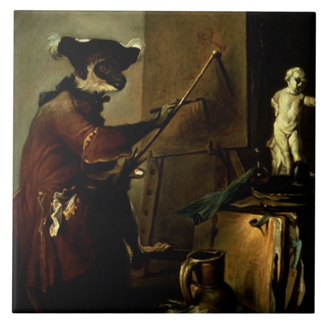 O pintor do macaco, 1740 (óleo em canvas) (Frente)