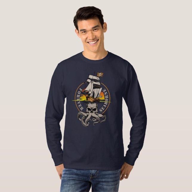 O Pirata de Seaborne | Camisa Masculina Manga Long (Frente Completa)