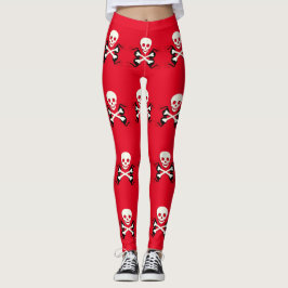 O pirata desossa o leggings com caveira