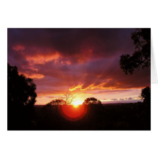 O por do sol vê o cartão