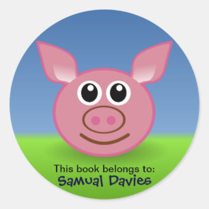 O porco cor-de-rosa personalizou as etiquetas