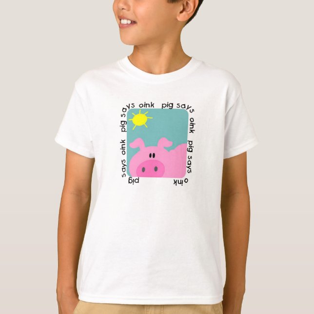 O porco diz Oink o camiseta e os presentes (Frente)