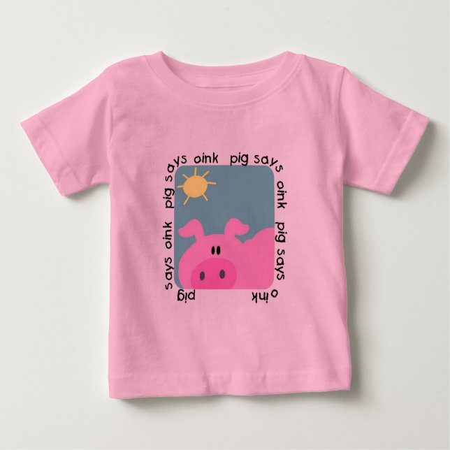 O porco diz Oink o camiseta e os presentes (Frente)
