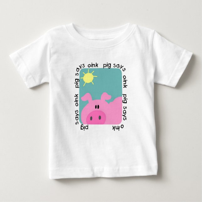 O porco diz Oink o camiseta e os presentes (Frente)