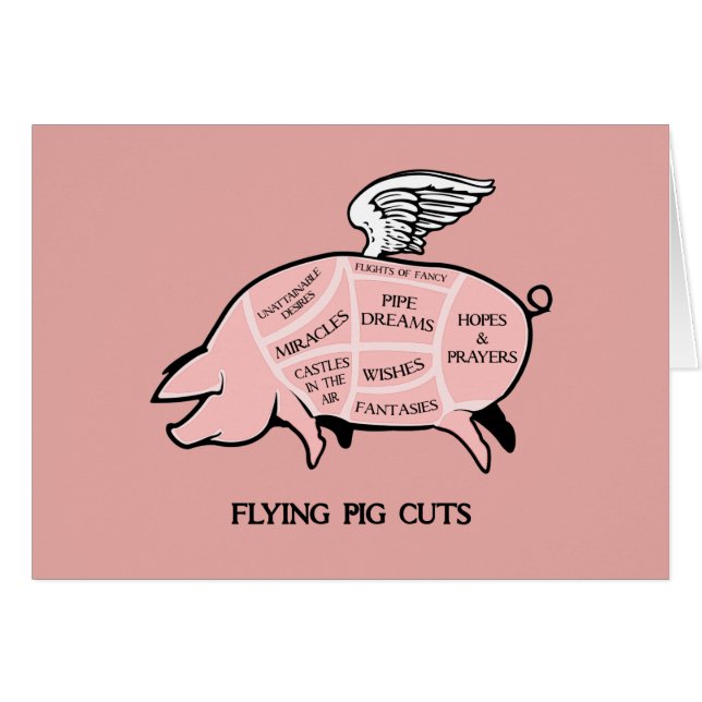 O porco do vôo corta o cartão (Frente Horizontal)