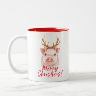 O porco dois do Natal tonificou a caneca
