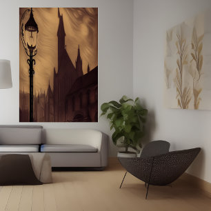 O poste na cidade   AI Art Poster