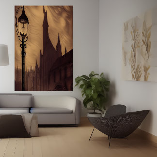 O poste na cidade | AI Art Poster