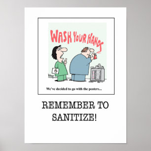 O poster B dos cuidados - recorde Sanitize!