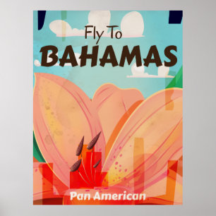 O poster clássico das viagens vintage de Bahamas