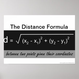 O poster da matemática da fórmula da distância