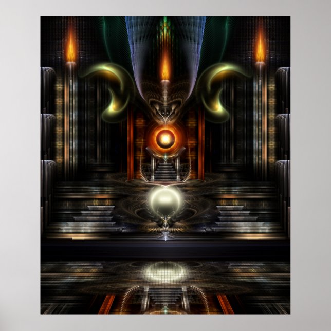 O Poster da Parede de Arte Fractal da Sala Troneir (Frente)