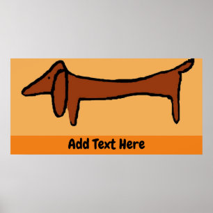 O Poster Dachshund, editar texto,
