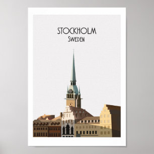 O poster das viagens vintage de Éstocolmo
