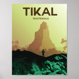 O poster   das viagens vintage de Guatemala  
