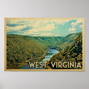 O poster das viagens vintage de West Virginia
