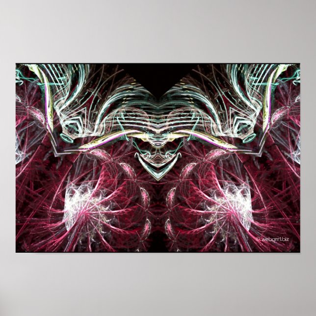O pôster de arte fractal do Coringa (Frente)