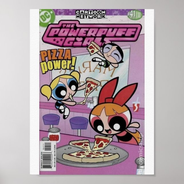 O Poster de banda desenhada das garotas Power-Puff (Frente)