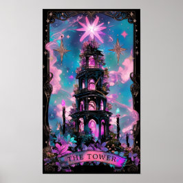 O Poster de Testemunha do Cartão Tarot Torre