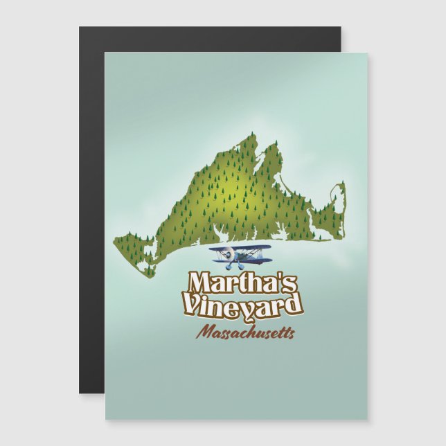 O poster de viagens de Massachusetts da Martha (Frente/Verso)