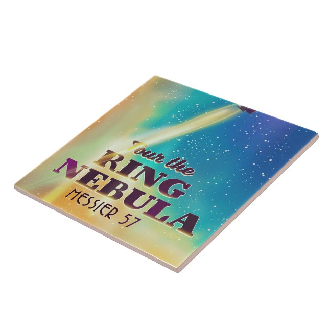 O poster de viagens Espacial Nebula (Messier 57). (Lateral)